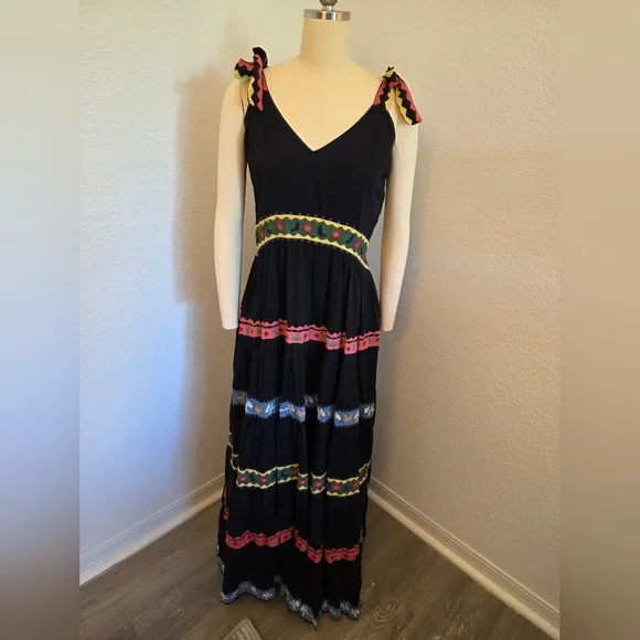 SALE NWT Black Multicolor Carolina K Maxi Dress - Picture 1 of 14